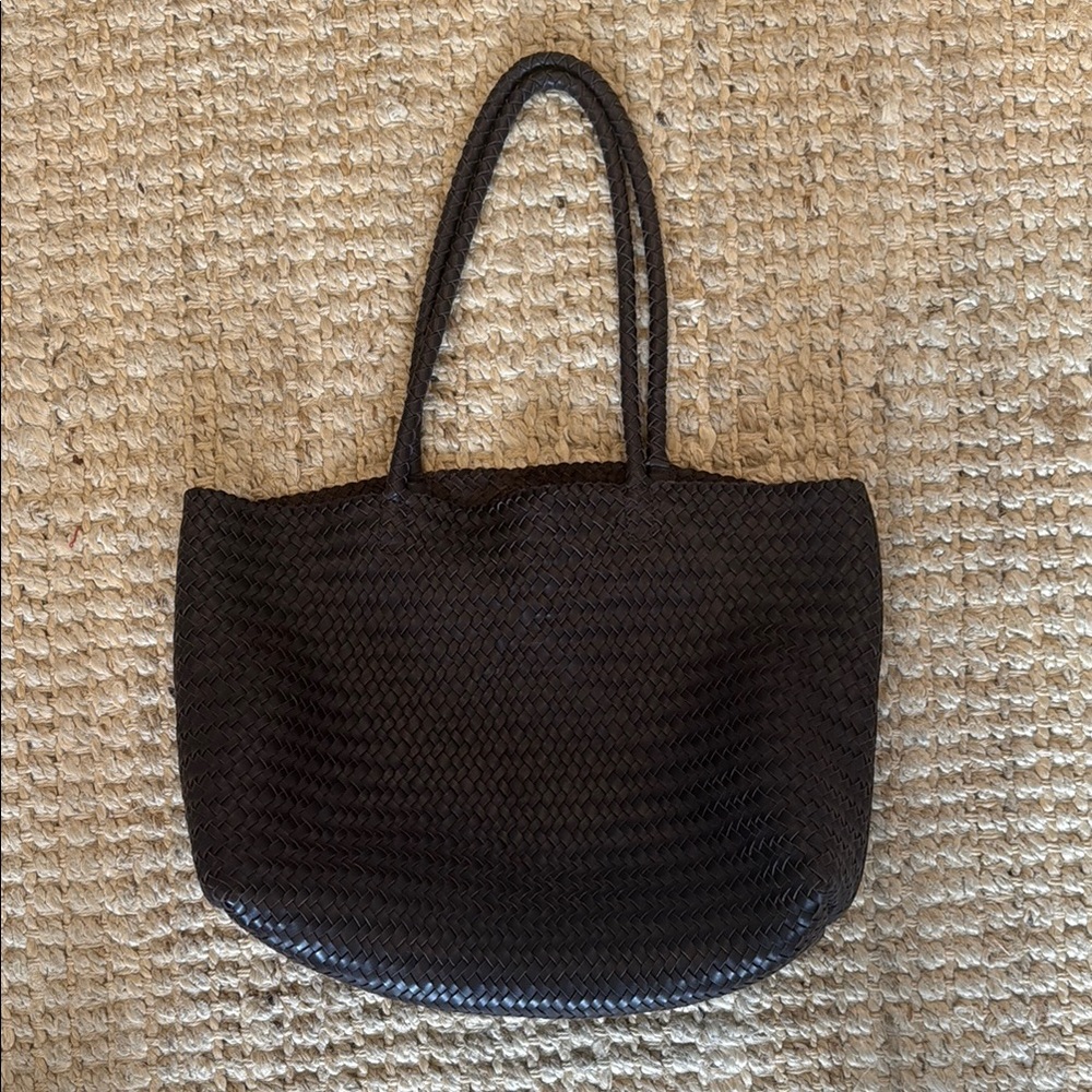 Madewell Handwoven Leather Tote in Coffee Bean